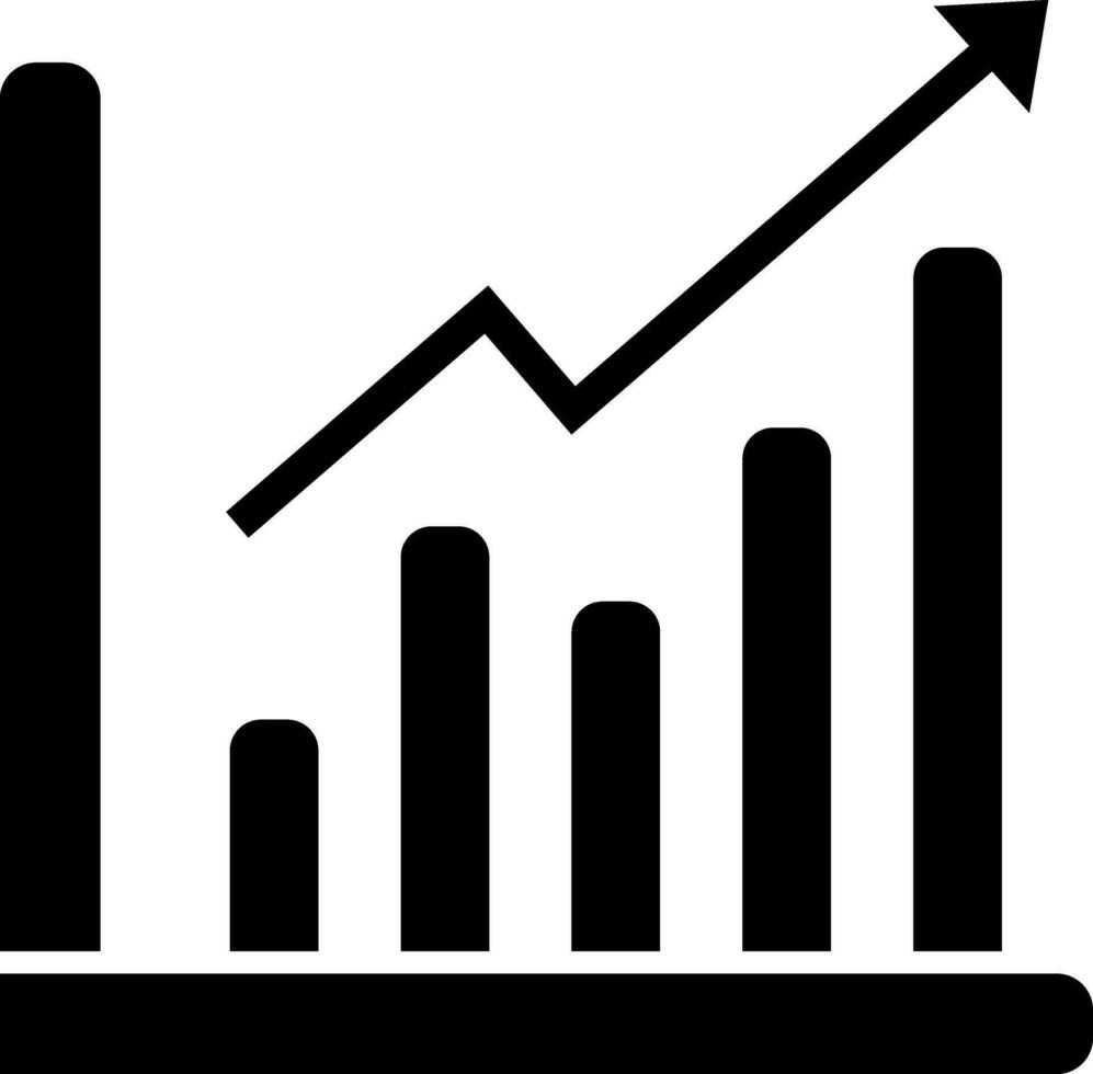 Vector illustration of Growth bar graph icon.