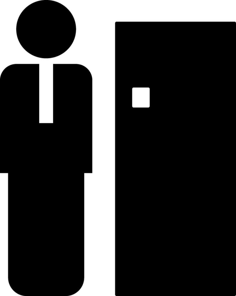 Retirement faceless businessman with door. vector