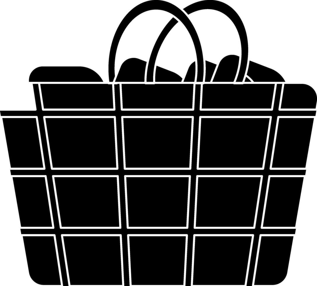 negro y blanco compras bolsa. glifo icono o símbolo. vector