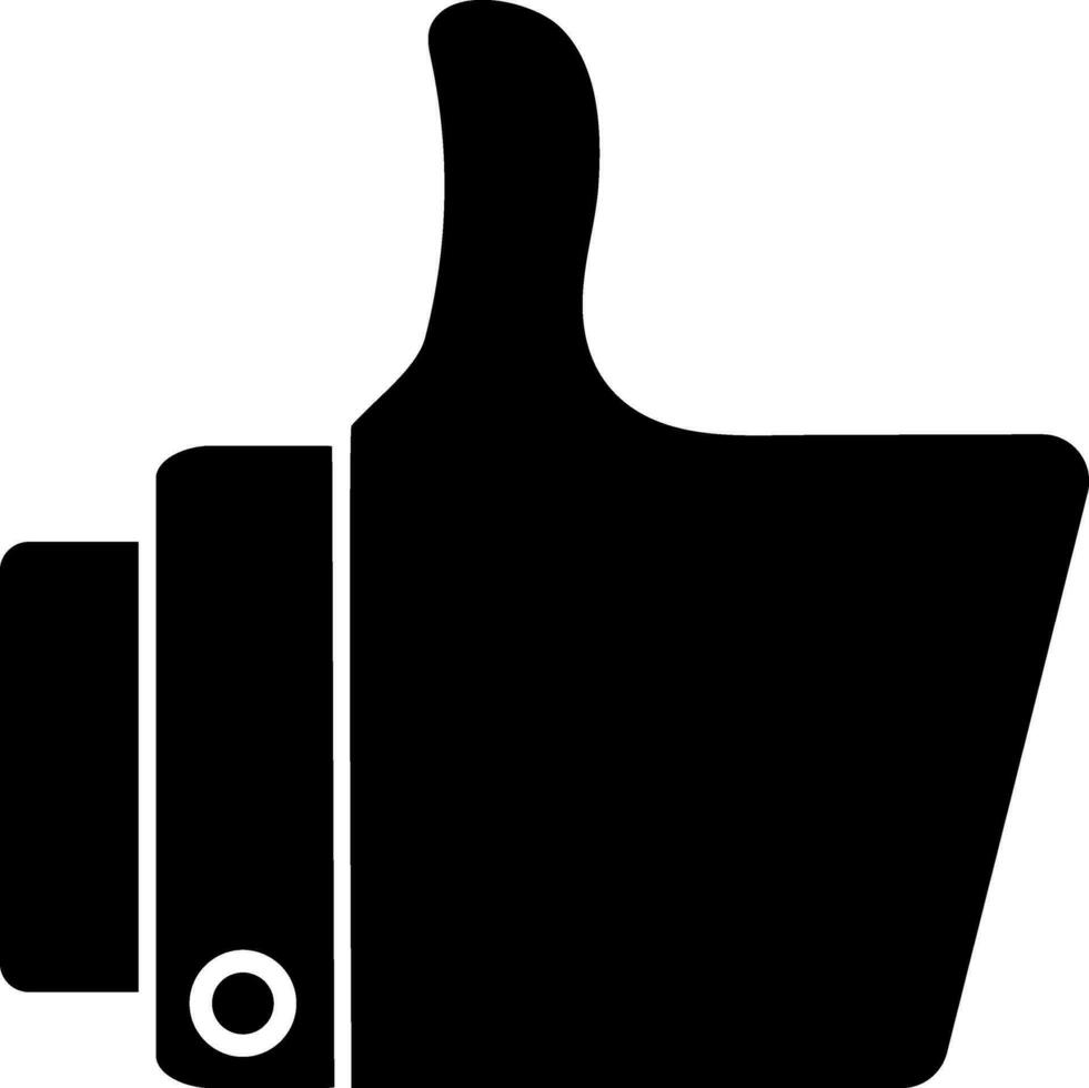 Like or thumb up icon in black and white color. vector