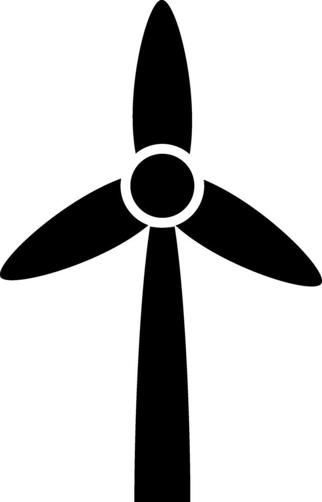 Black windmill on white background. vector