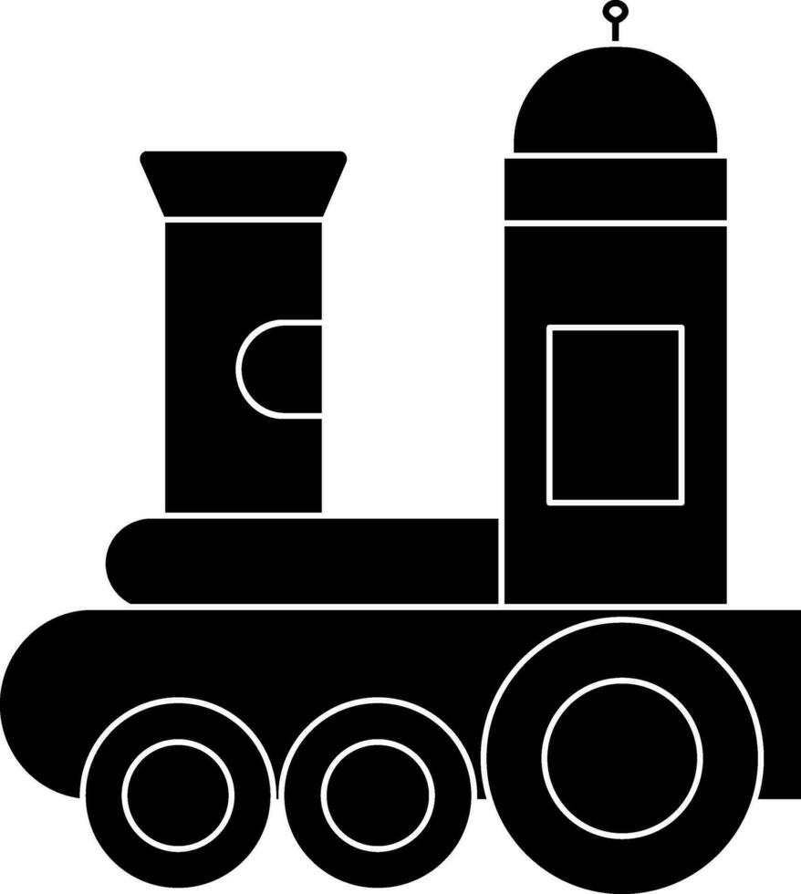 black and white train in flat style. vector