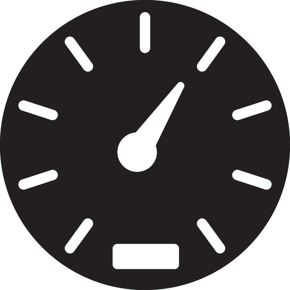 black and white speedometer in flat style. vector