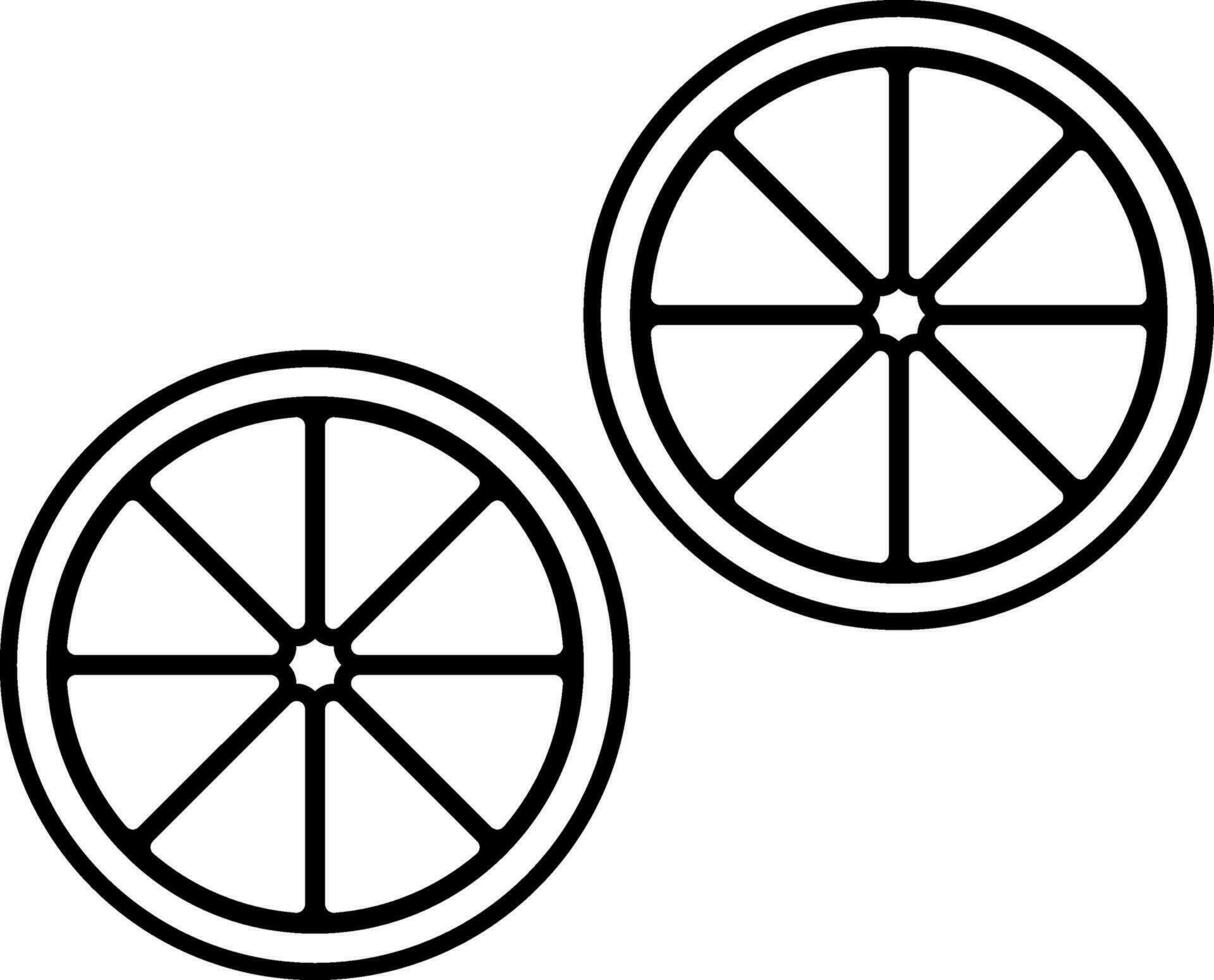 Line art icon of lemon slice, spa facial concept. vector