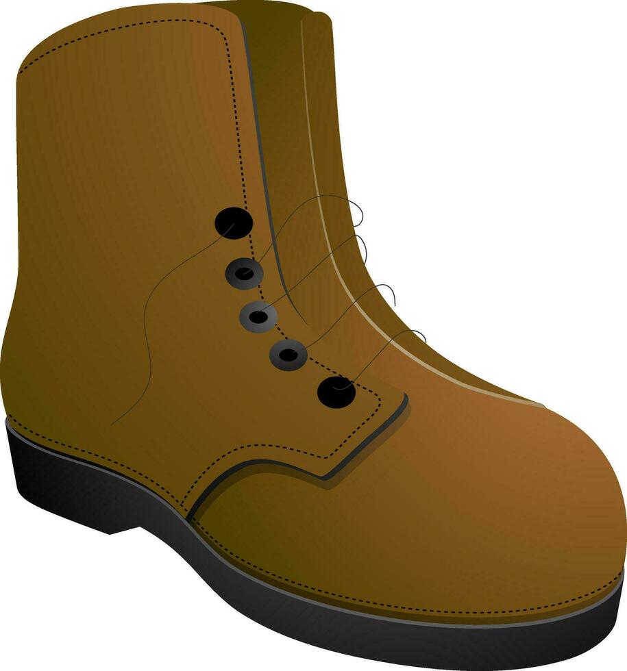 Shoe in brown color. vector