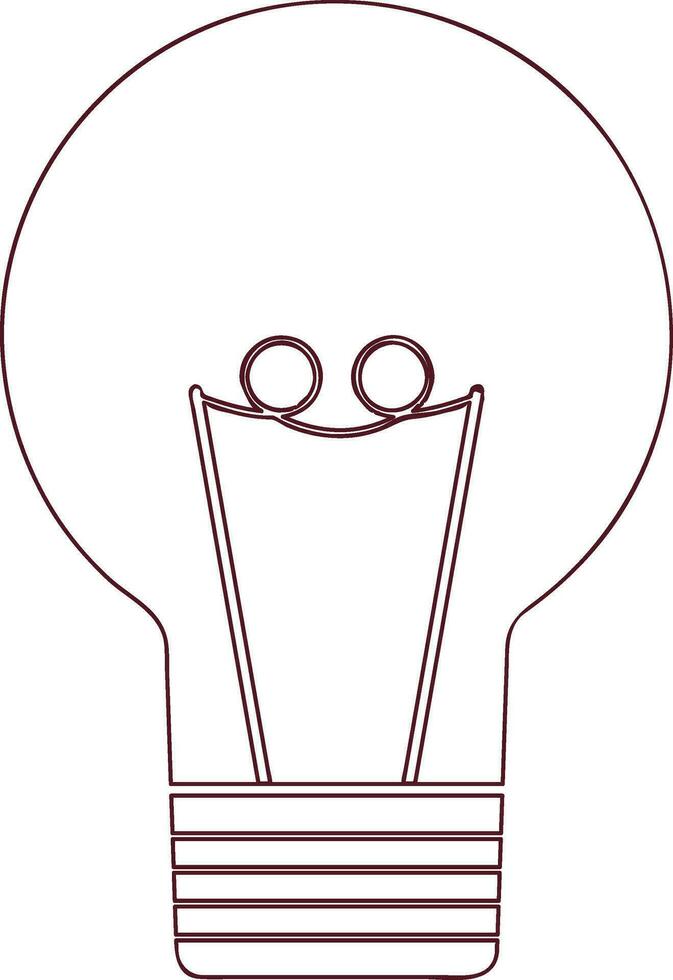 plano línea Arte ilustración de un ligero bulbo. vector