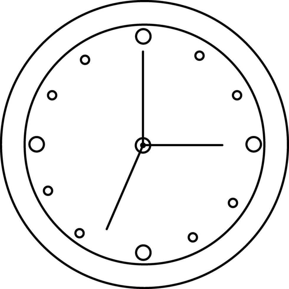 Isolated wall clock in flat style. vector