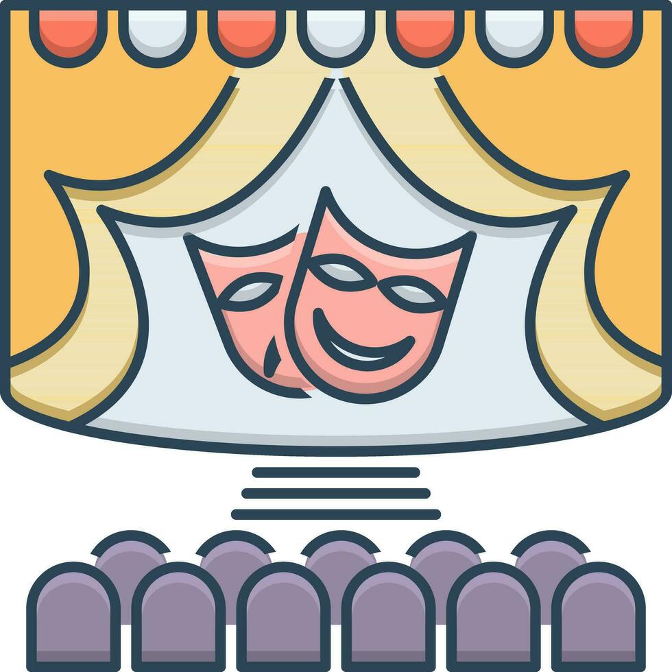 color icon for theatre vector