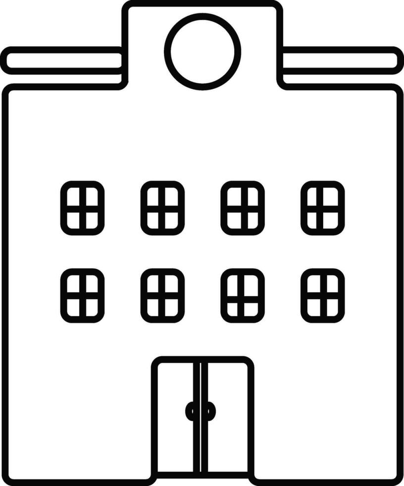 Flat style illustration of building. vector