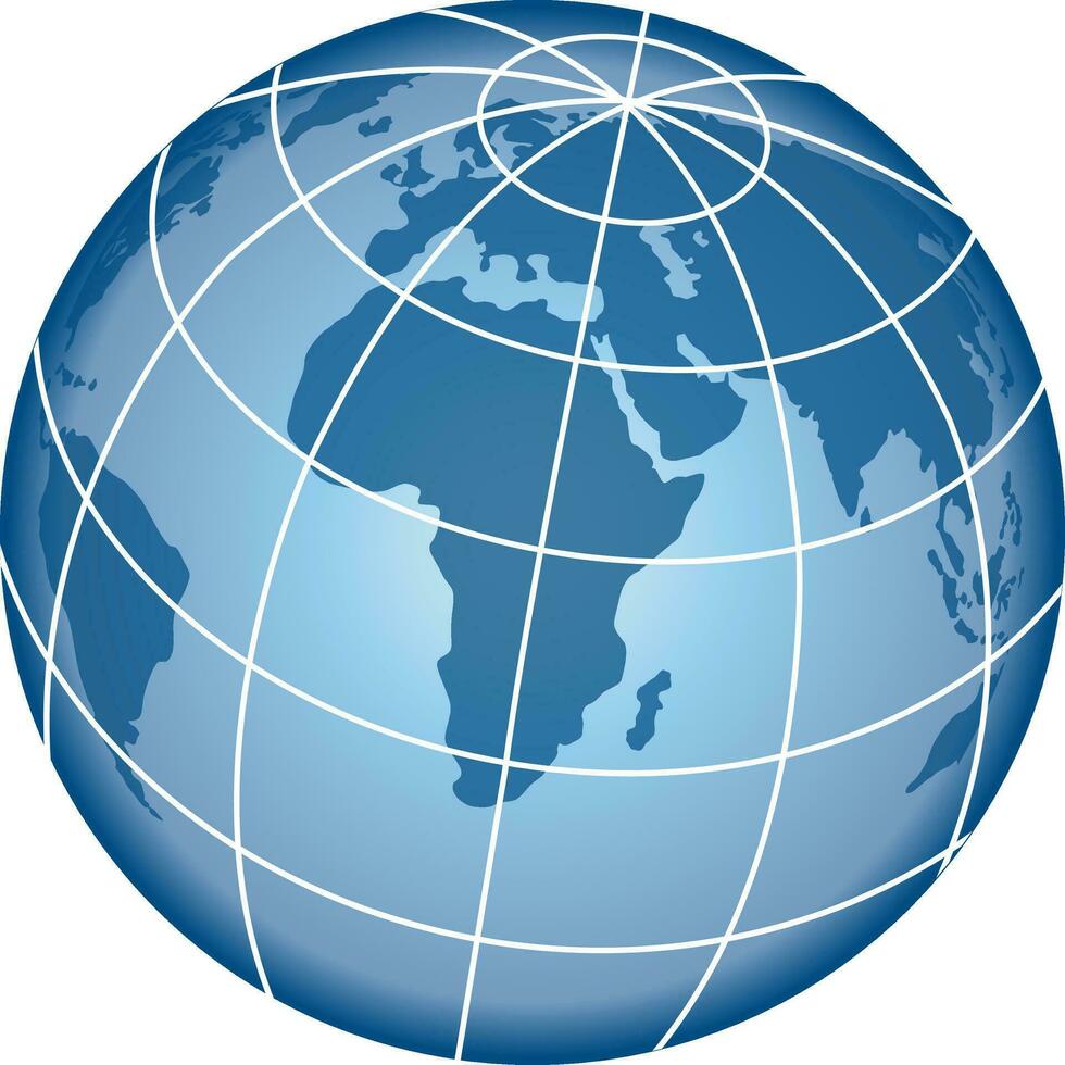 3D view of shiny globe. vector