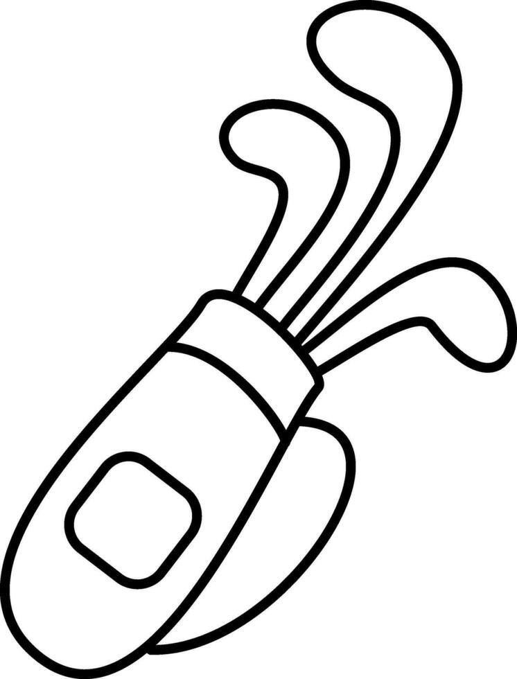 Line-art Archery Arrow Bag. vector