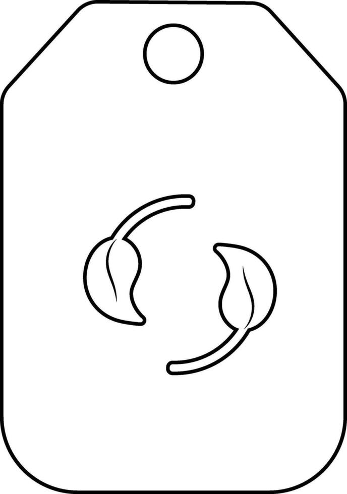 Go green concept with Recycle sign on Paper Tag in line art. vector