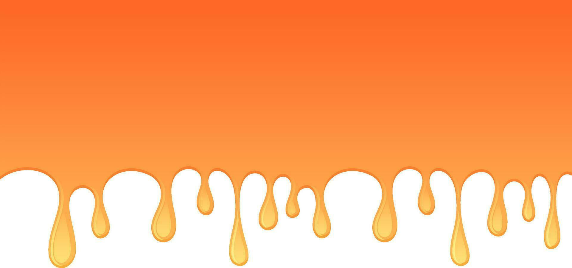 Dripping orange honey on white background. vector