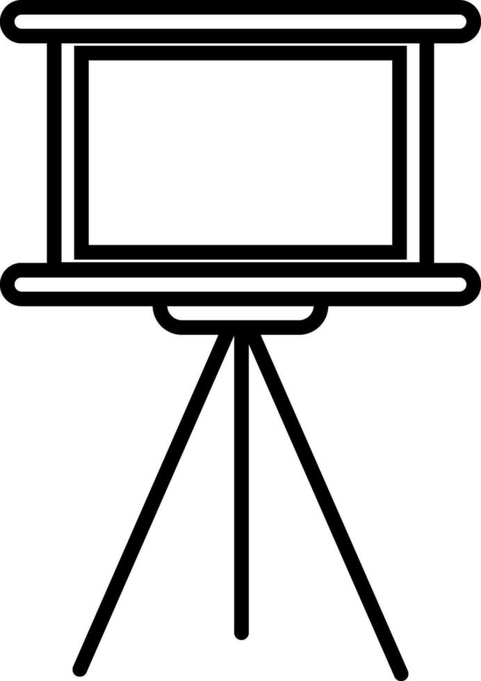 Black line art board on tripod. vector