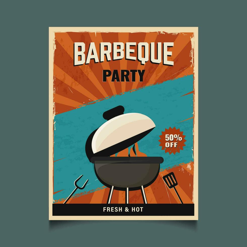 Barbecue Template or Menu design with space for your text vector