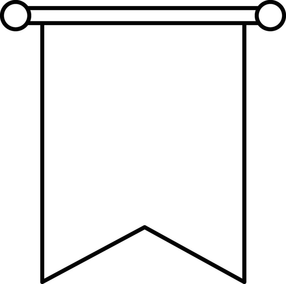 Stroke Style Hang Pennants Flag Icon. vector
