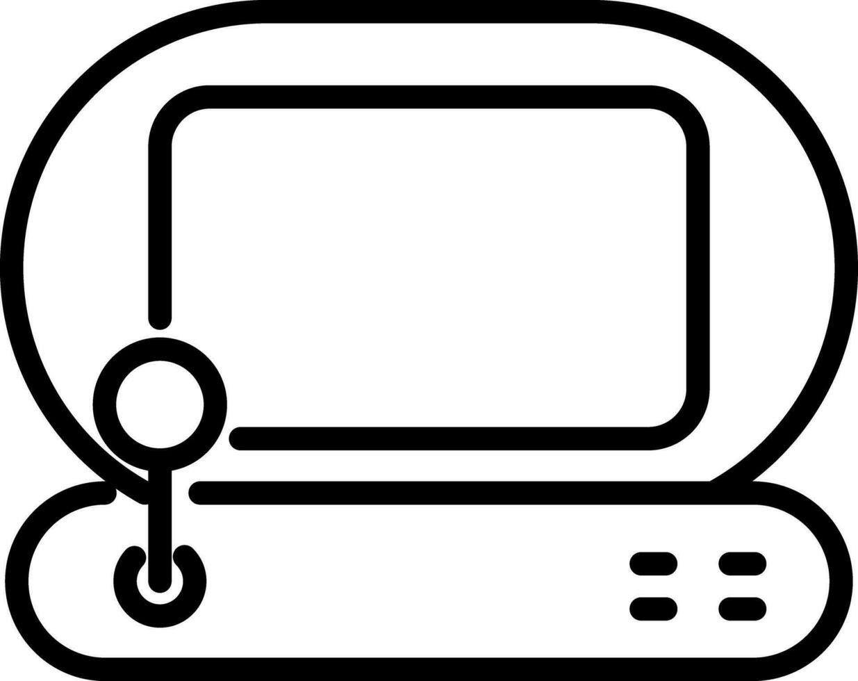 computadora vídeo juego icono en negro línea Arte. vector