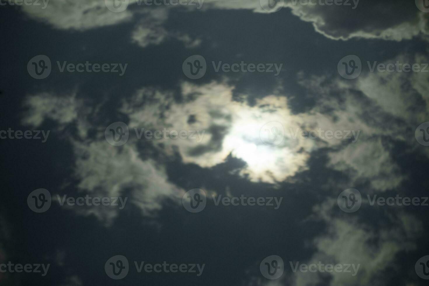 Reflection of sky in surface. Distorted reality in reflection. Distortion of uneven surfaces. photo