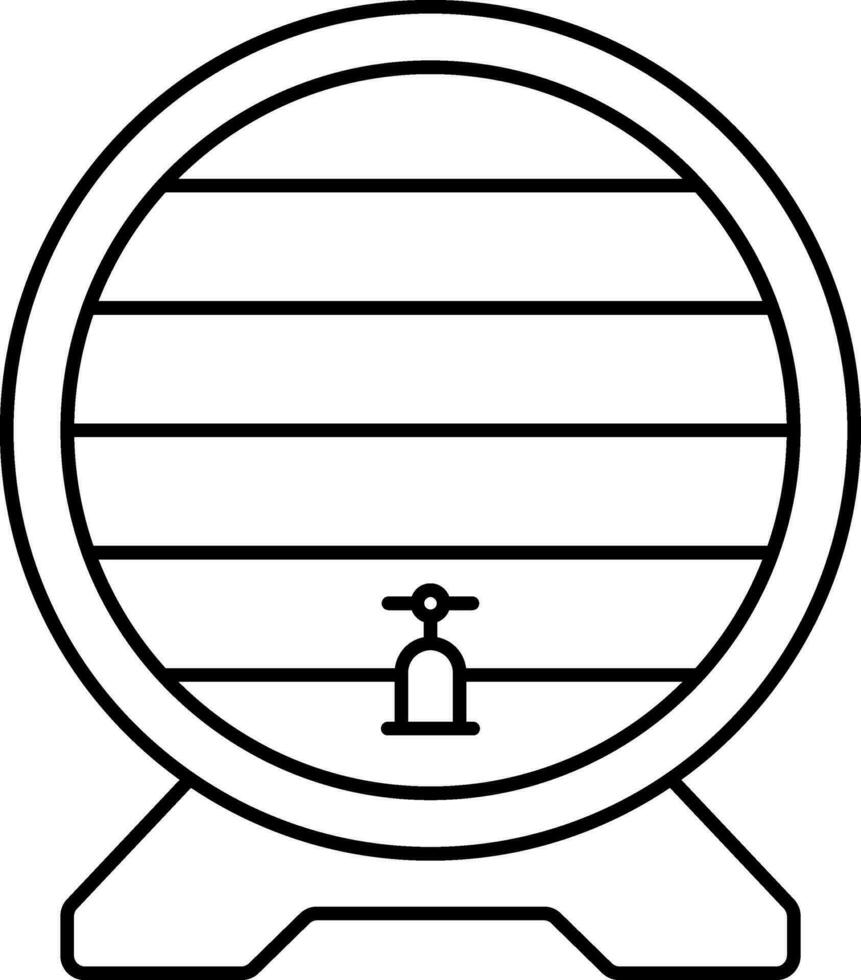 Isolated Barrel Icon In Line Art. vector