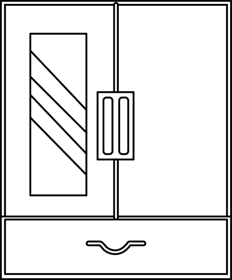 lineal estilo almirah icono o símbolo. vector