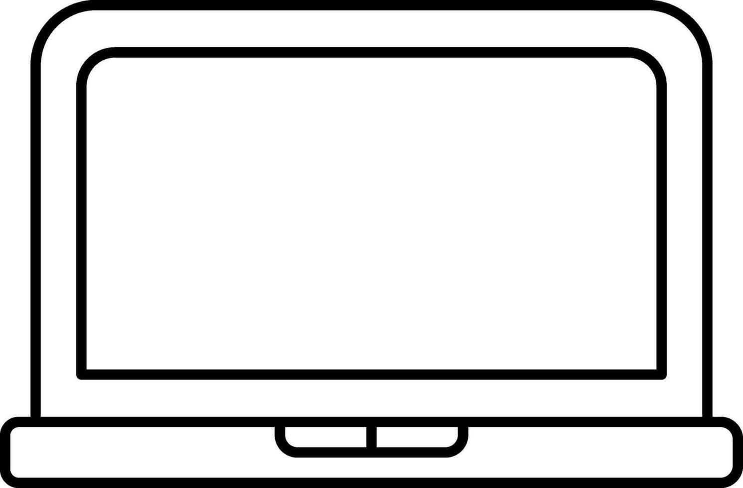 Isolated Laptop Icon In Line Art. vector