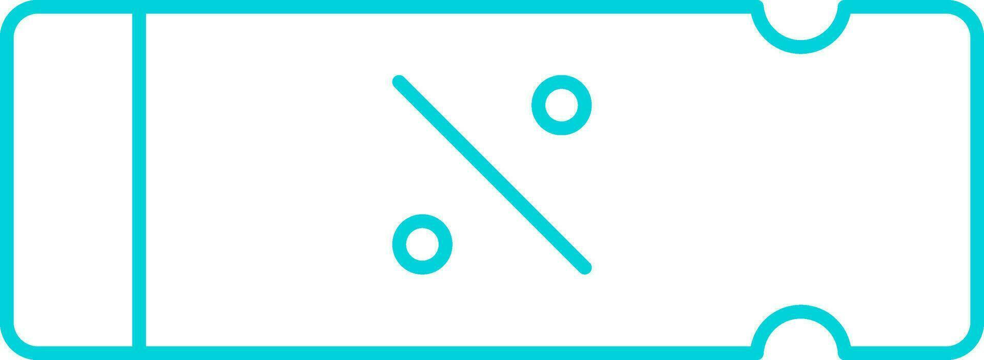 Turquoise Linear Style Discount Coupon Icon. 24947789 Vector Art at