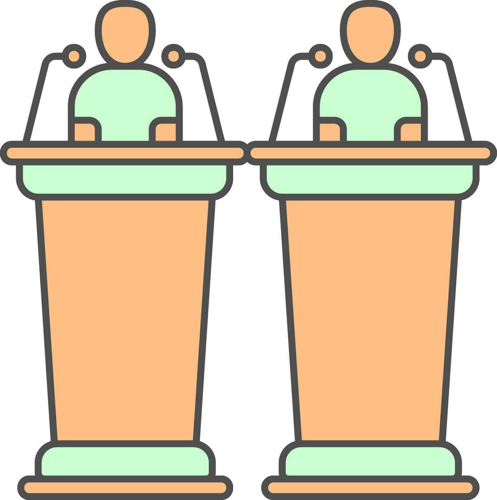 Debate Icon In Orange And Green Color. vector