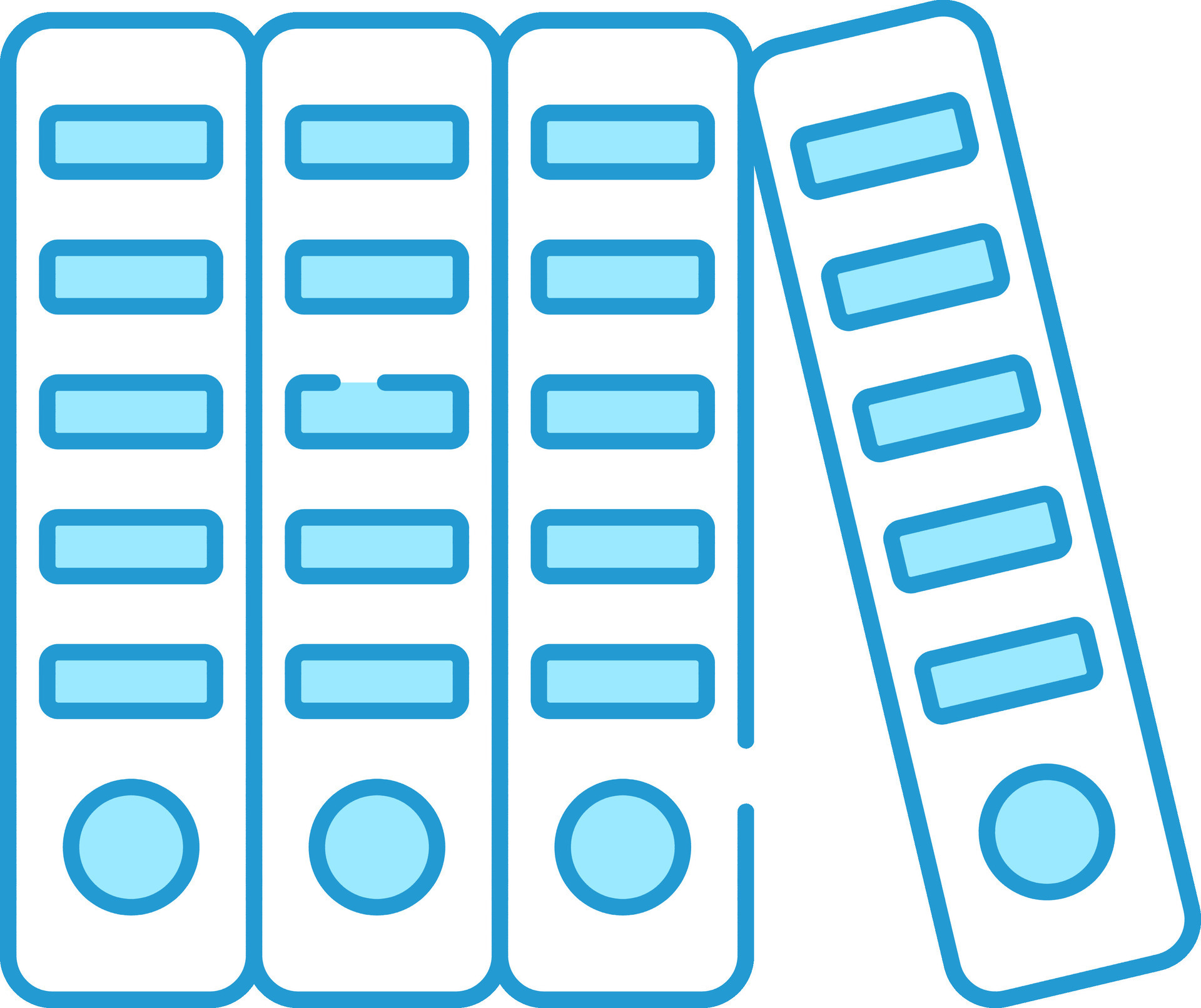 Stack Ring Binder Folder Icon In Blue And White Color. 24947796 Vector