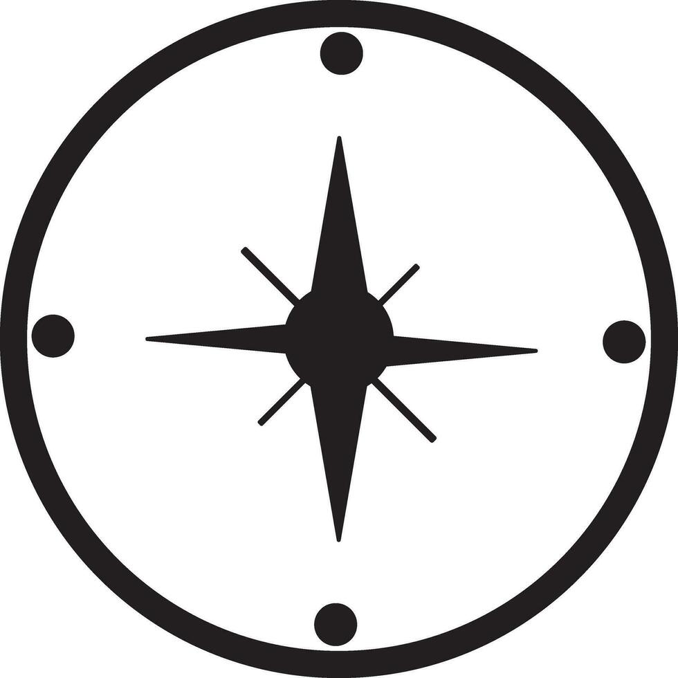 compass in flat style. Glyph icon or symbol. vector