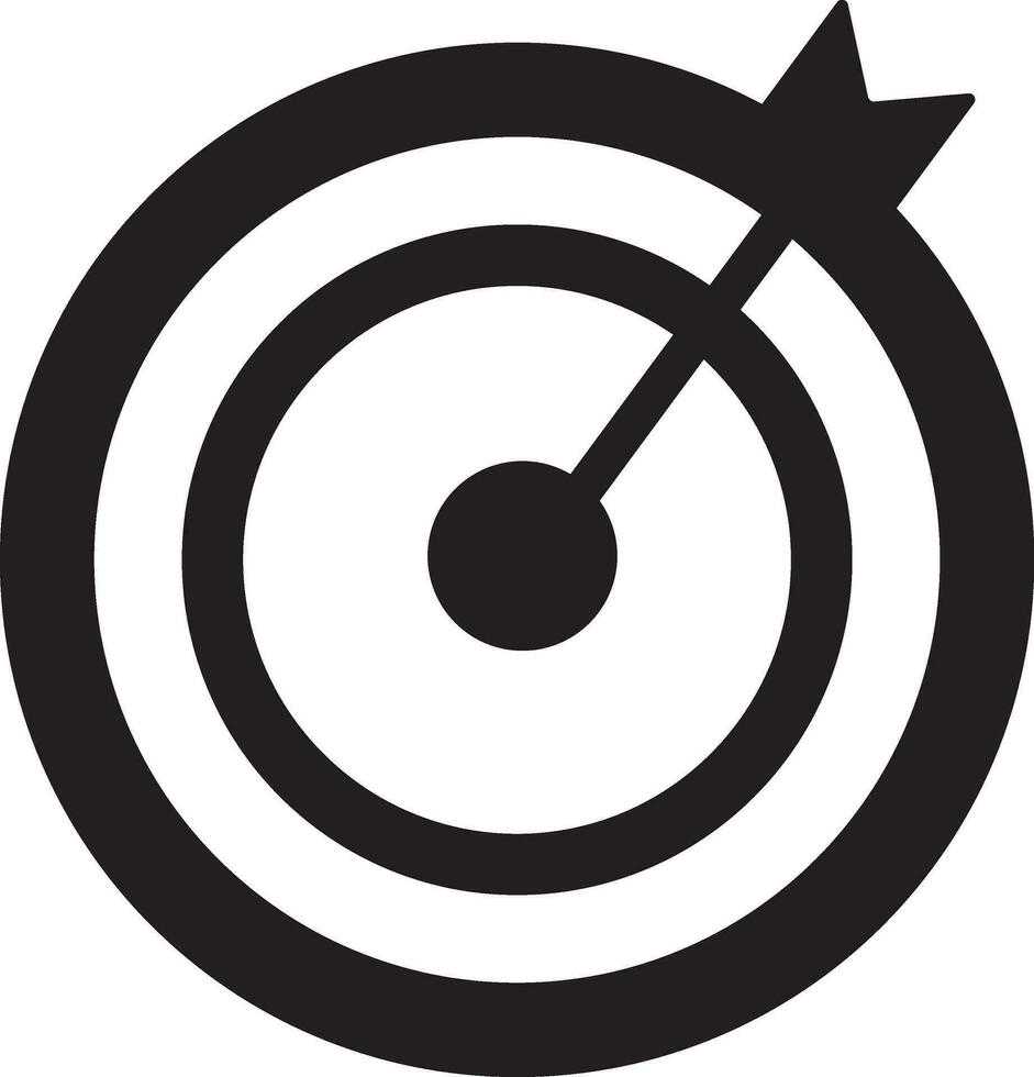 target arrow with bullseye. Glyph icon or symbol. vector