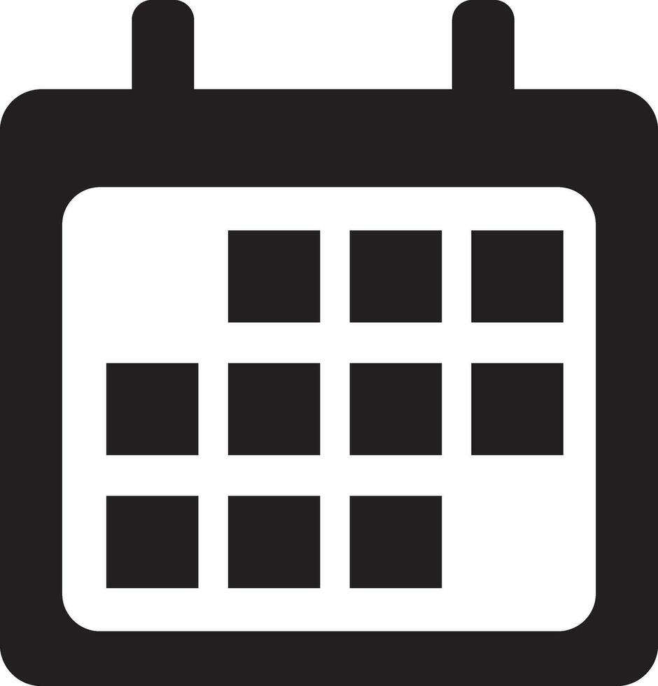 calendar in flat style. Glyph icon or symbol. vector