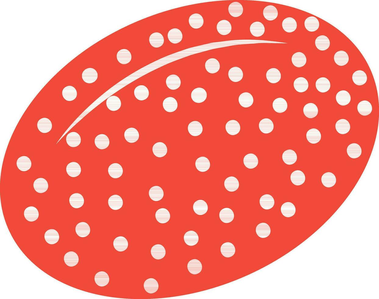 oval forma caramelo icono en rojo y blanco color. vector