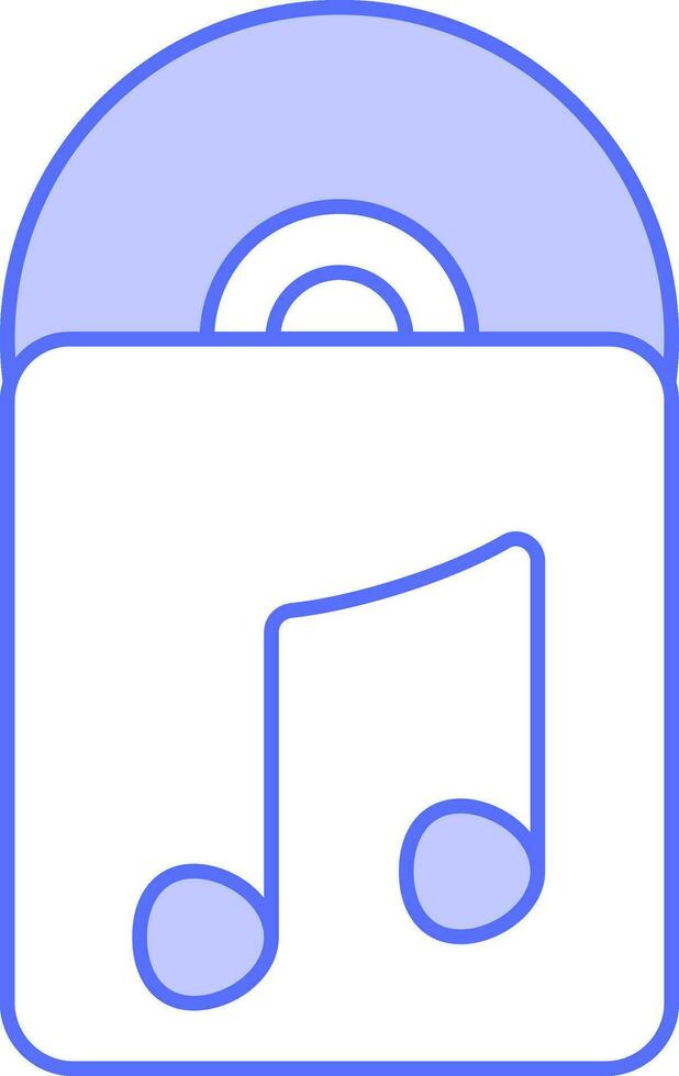 Music CD Icon In Blue And White Color. vector