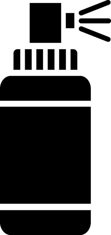 Black and White spray bottle icon in flat style. vector