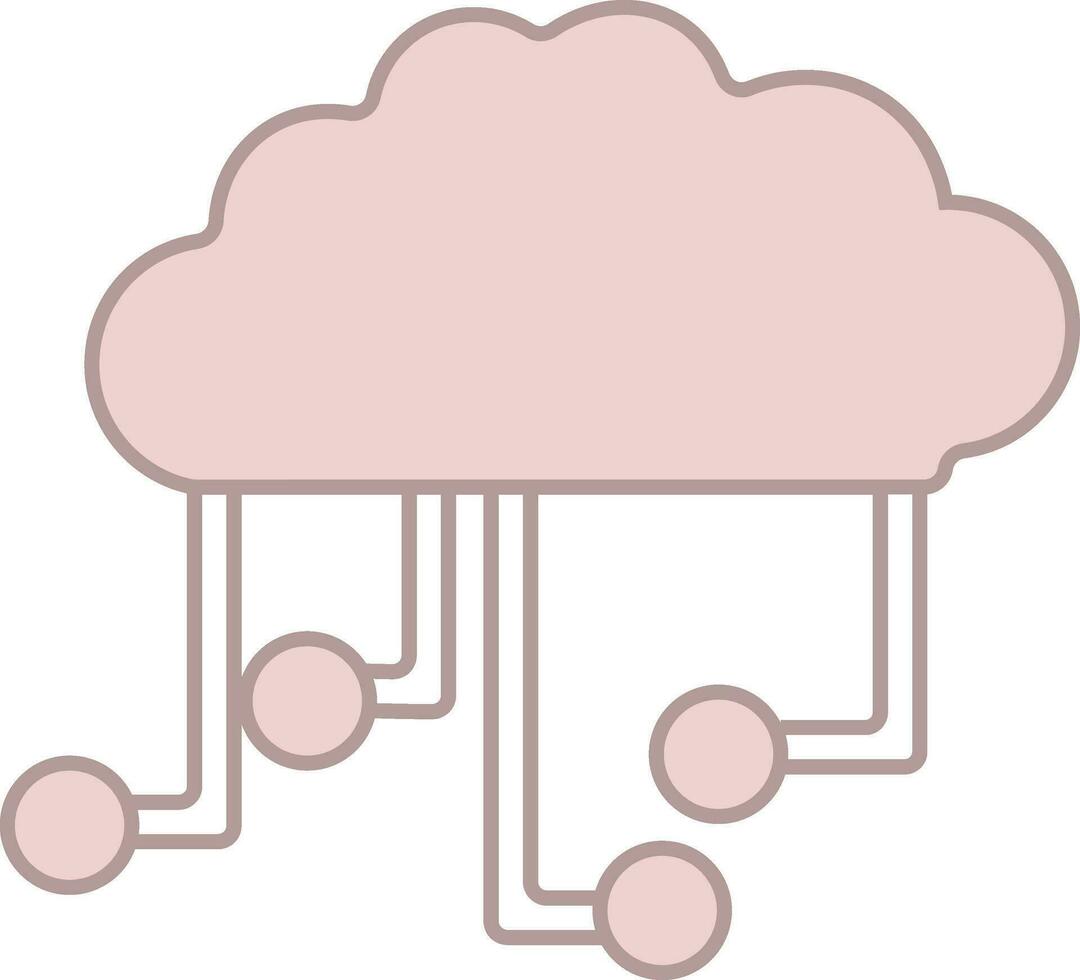 Isolated Cloud Computing Icon In Pink And White Color. 24947999 Vector ...