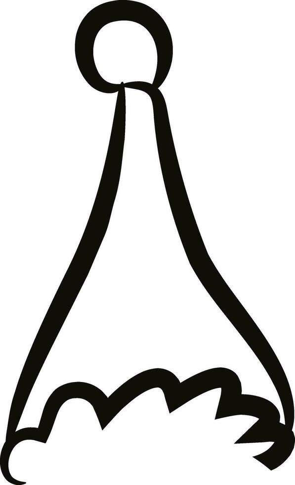 Black and white santa claus hat. vector