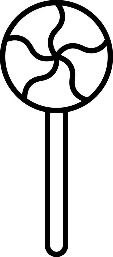 Swirl Lollipop Icon In Black Outline. vector