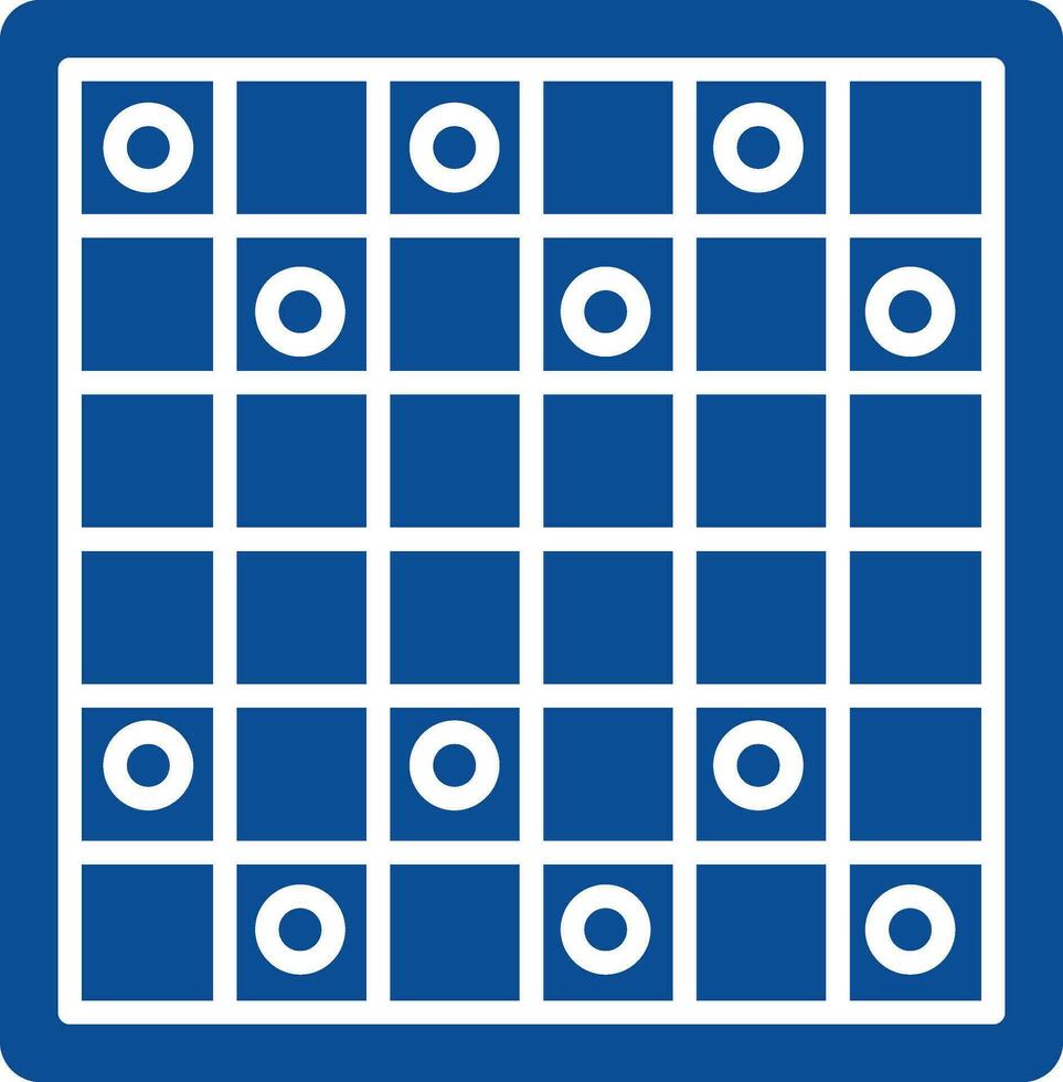 Checkers Game Icon In Blue And White Color. vector