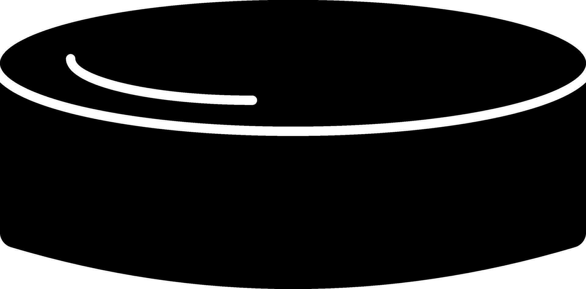 Ice hockey puck, glyph sign or symbol. vector