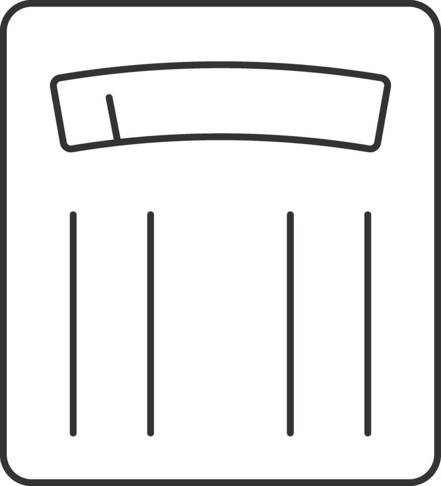 Weight Machine Icon In Black Line Art. vector