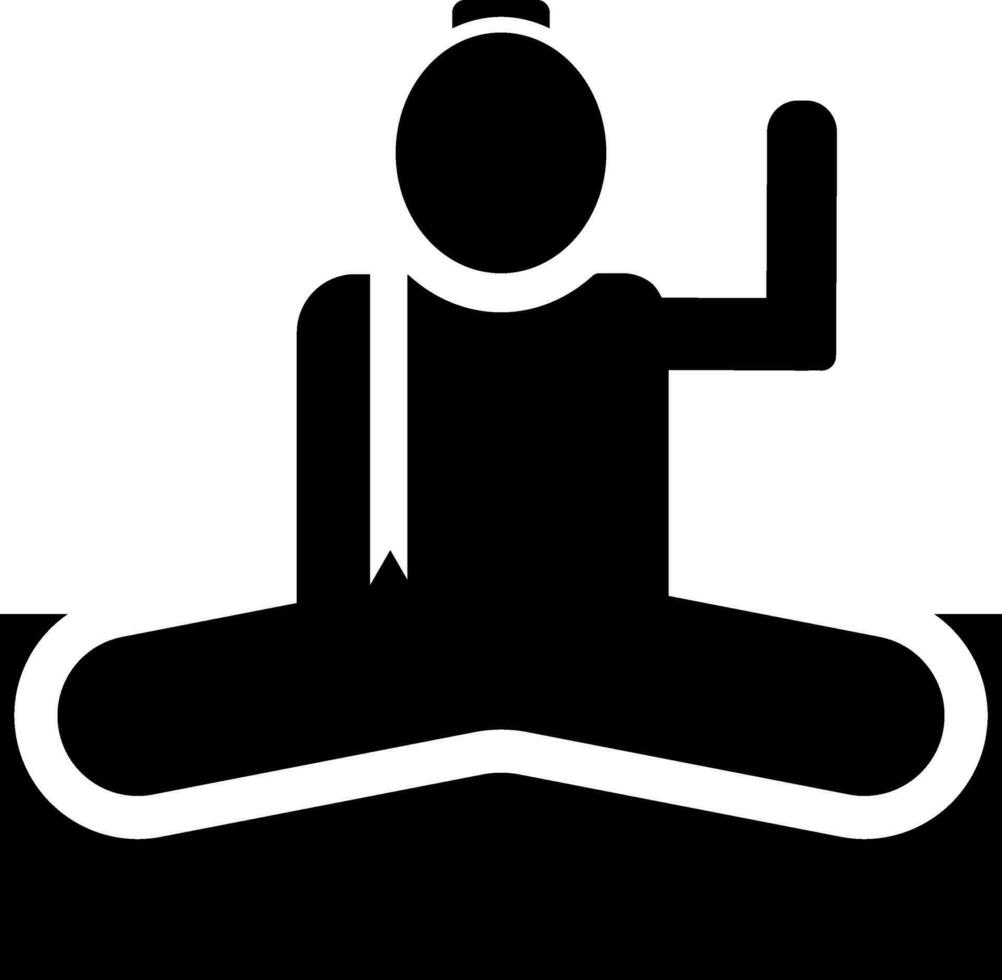 glifo meditación icono o símbolo. vector