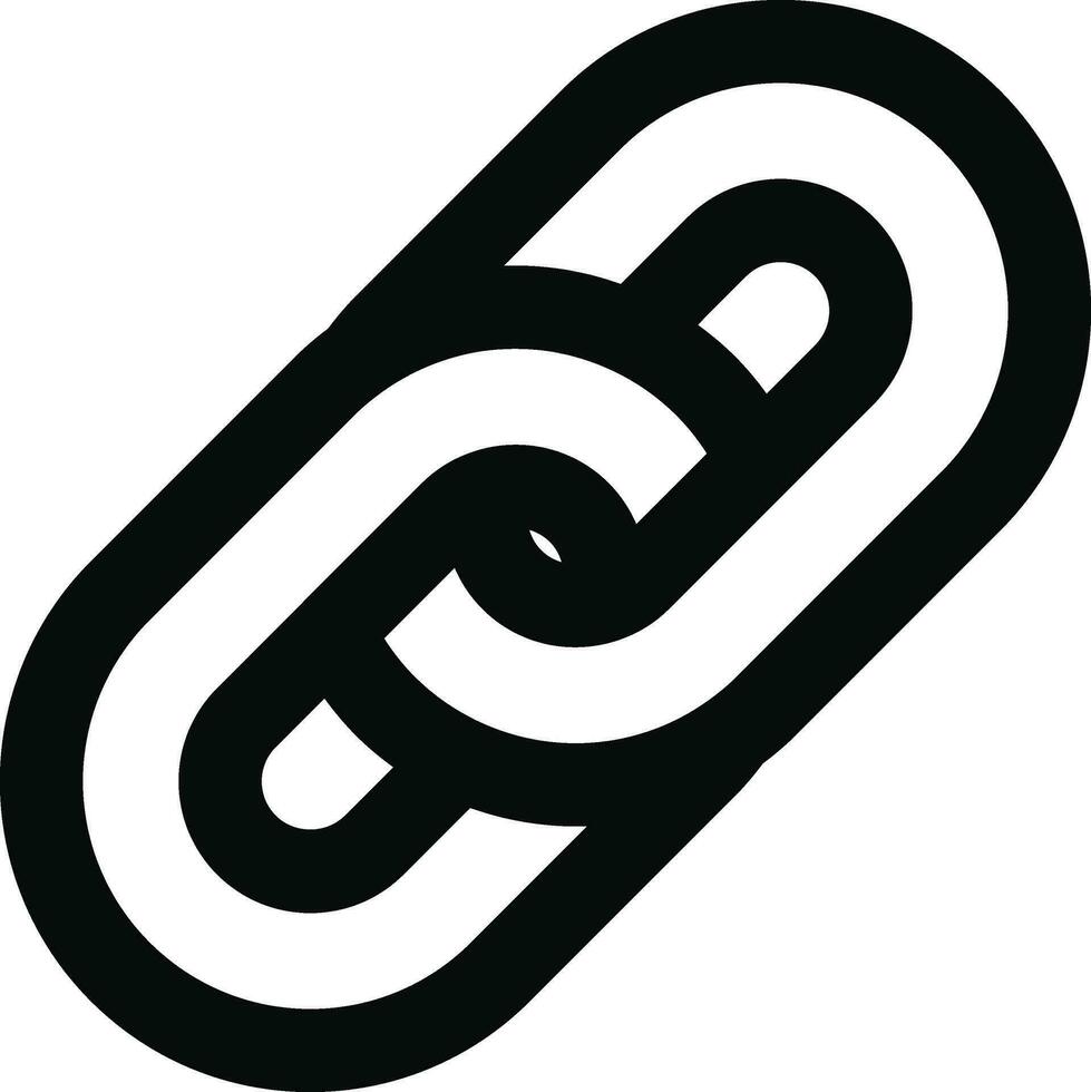 Black line art illustration of Link or Chain icon. vector