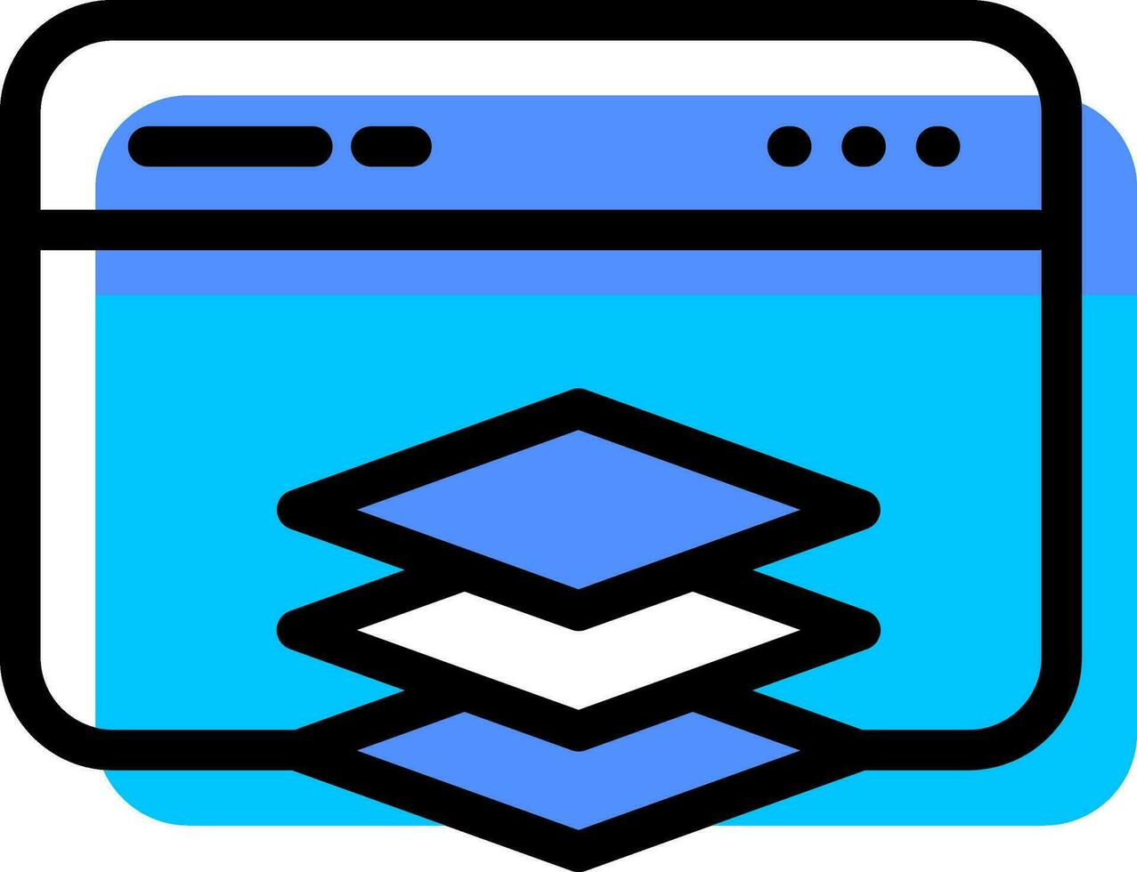 New Page or Layer icon in blue and black color. vector