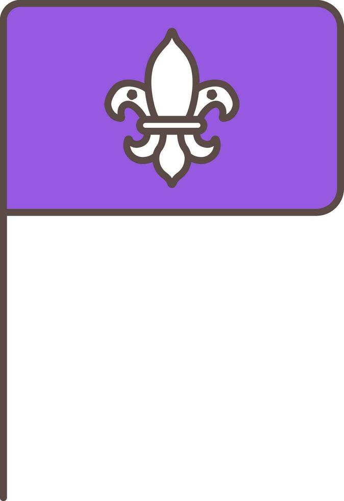 Scout Flag Icon In Purple And Gray Color. vector