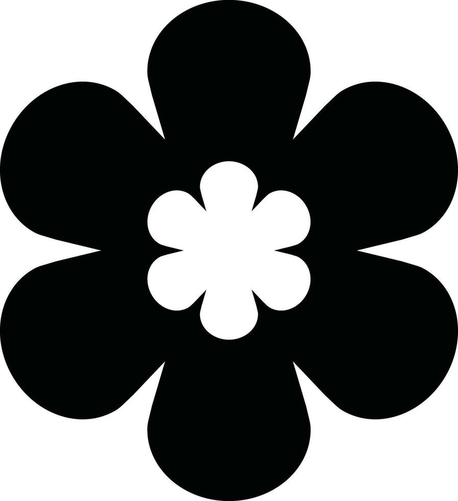 Creative Flower icon in Black and White color. vector