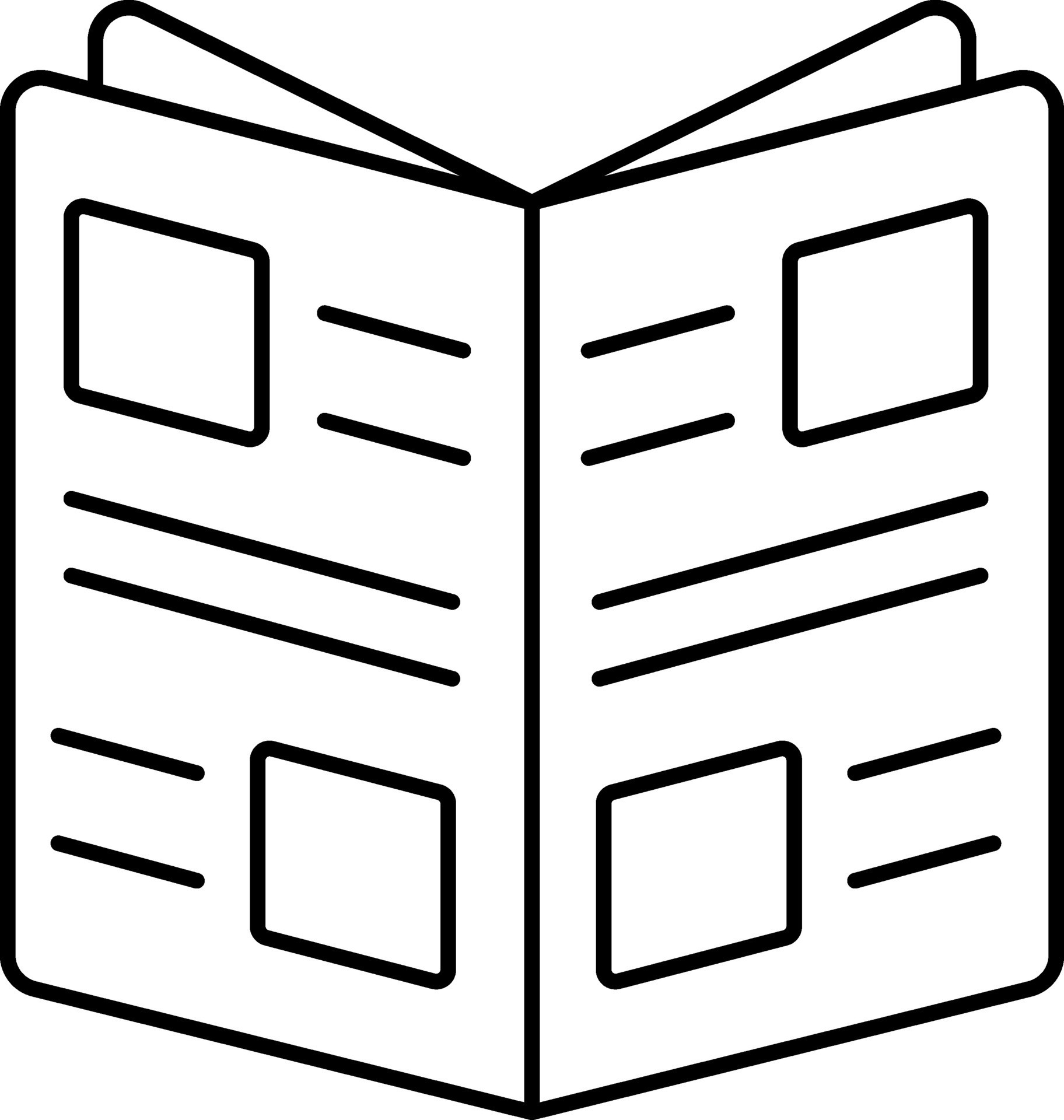 Magazine Icon In Black Line Art. 24948398 Vector Art at Vecteezy