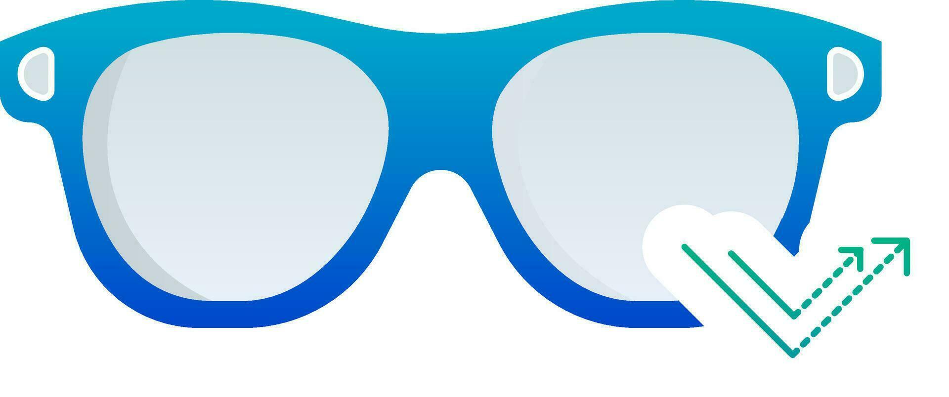 Air Activated Glasses Blue Icon In Flat Style. vector