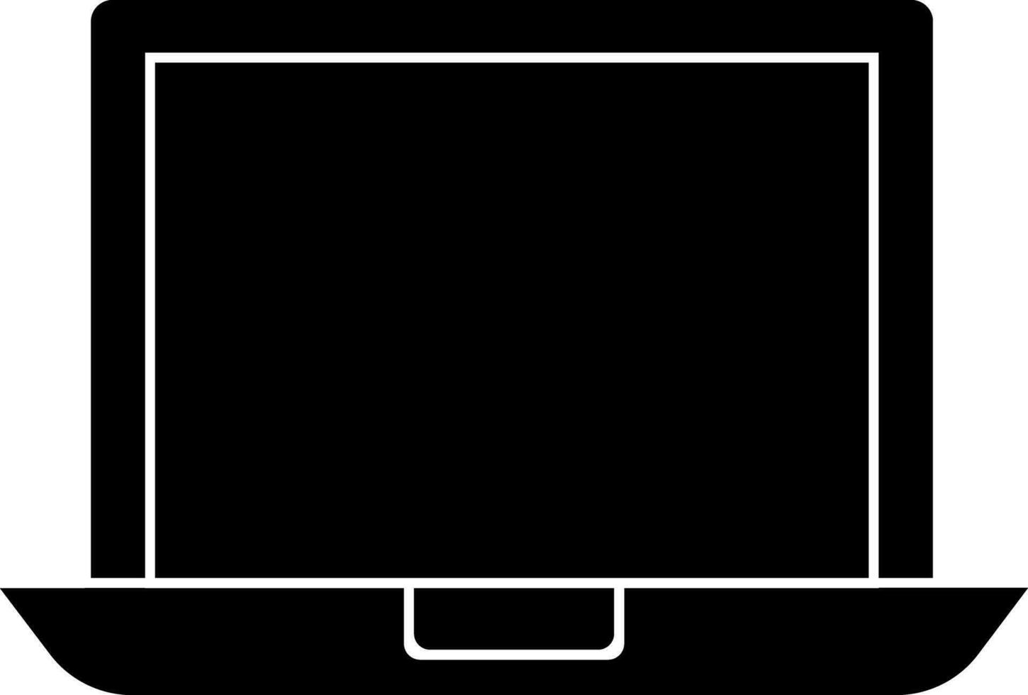 aislado ordenador portátil icono en negro color. vector