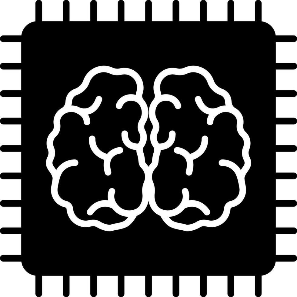 robótico cerebro chip icono o símbolo. vector