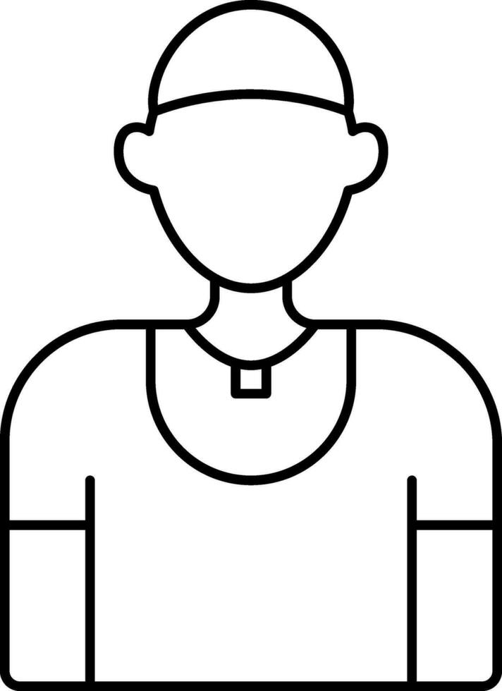 Illustration Of Muslim Man Icon In Line Art. vector